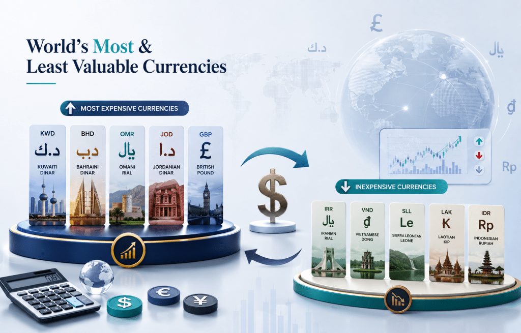 CURRENCIES OF WORLD- MOST EXPENSIVE & INEXPENSIVE